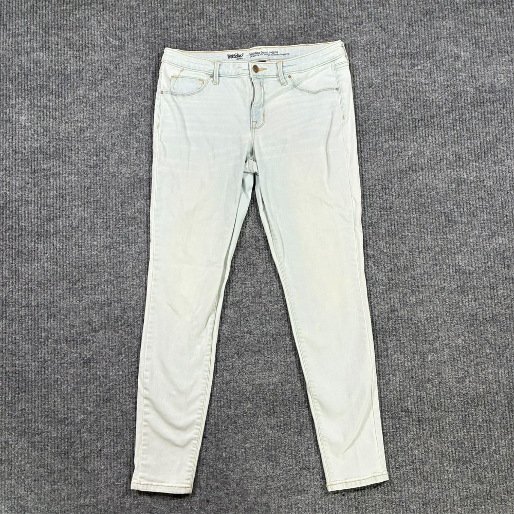 Mossimo Mid Rise Denim Legging Womens Size‎ 12/31 Light Wash Stretch Casual